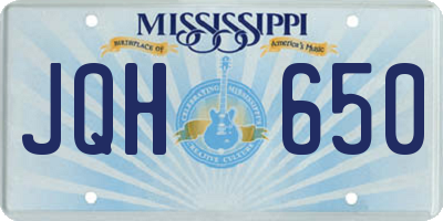 MS license plate JQH650