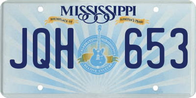 MS license plate JQH653