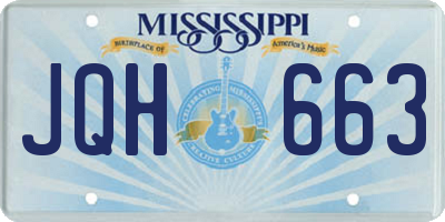 MS license plate JQH663