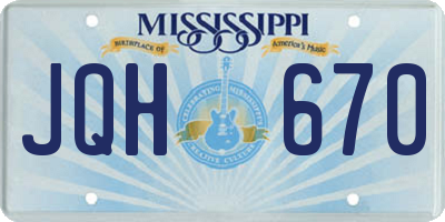 MS license plate JQH670