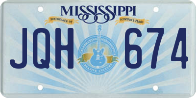 MS license plate JQH674