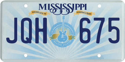 MS license plate JQH675