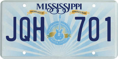 MS license plate JQH701