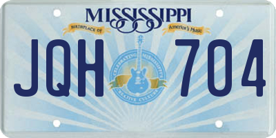 MS license plate JQH704