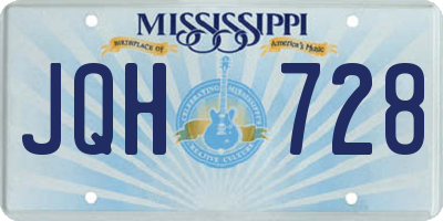MS license plate JQH728
