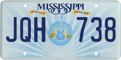 MS license plate JQH738