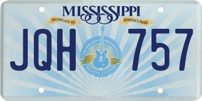 MS license plate JQH757