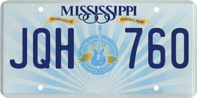 MS license plate JQH760