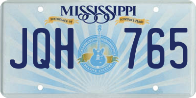 MS license plate JQH765