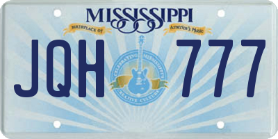 MS license plate JQH777