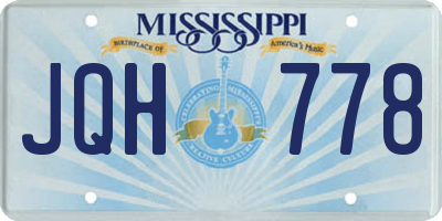 MS license plate JQH778