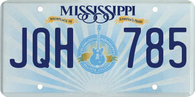 MS license plate JQH785