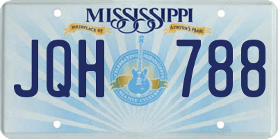 MS license plate JQH788