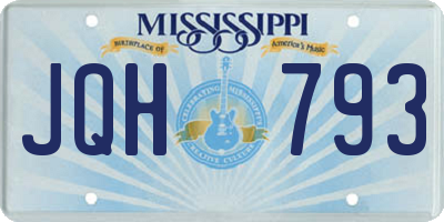 MS license plate JQH793