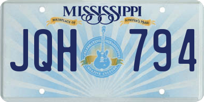 MS license plate JQH794