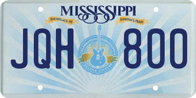 MS license plate JQH800