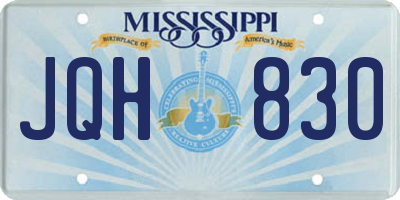 MS license plate JQH830
