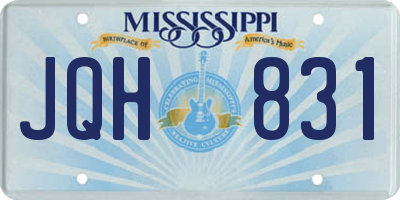 MS license plate JQH831