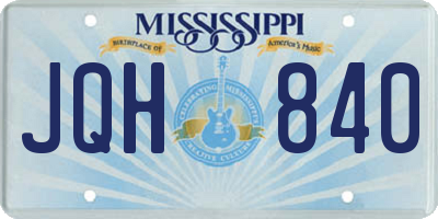 MS license plate JQH840