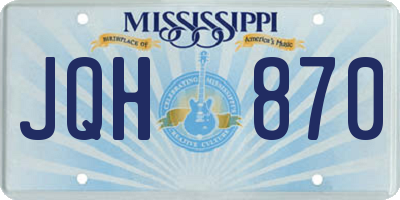 MS license plate JQH870