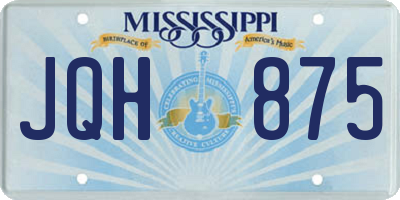 MS license plate JQH875