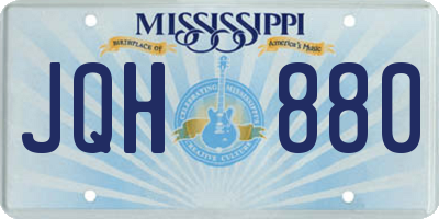 MS license plate JQH880