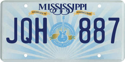 MS license plate JQH887