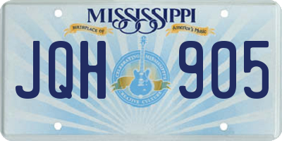 MS license plate JQH905