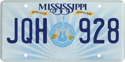 MS license plate JQH928