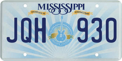 MS license plate JQH930