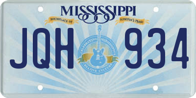 MS license plate JQH934