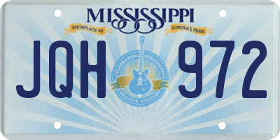MS license plate JQH972