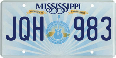 MS license plate JQH983