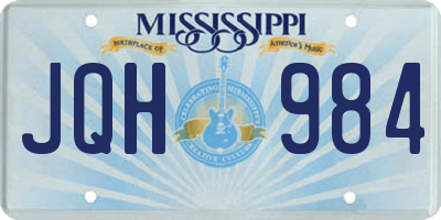 MS license plate JQH984