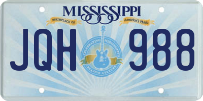 MS license plate JQH988