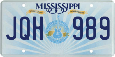 MS license plate JQH989