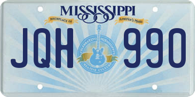 MS license plate JQH990