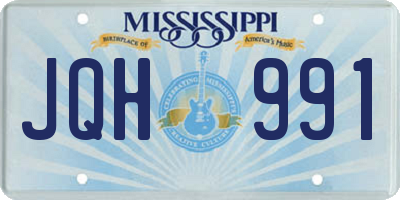 MS license plate JQH991
