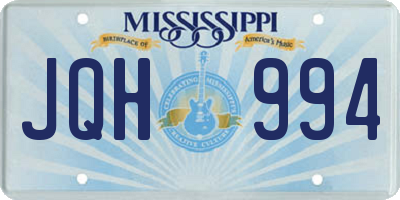 MS license plate JQH994