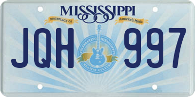 MS license plate JQH997