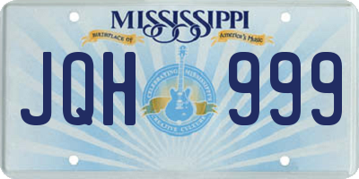 MS license plate JQH999