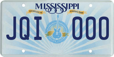 MS license plate JQI000
