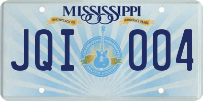 MS license plate JQI004