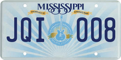 MS license plate JQI008