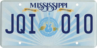 MS license plate JQI010