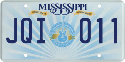 MS license plate JQI011