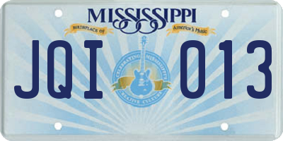 MS license plate JQI013