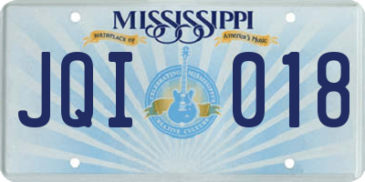 MS license plate JQI018