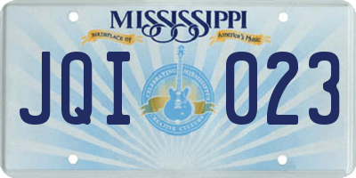 MS license plate JQI023
