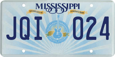MS license plate JQI024